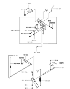 Kawasaki Fx850v-As00 Control Equipment Diagram and Parts List for M60-KW (53AI8CT6050-31HP-OHV)(2010) Cub Cadet Lawn Tractor